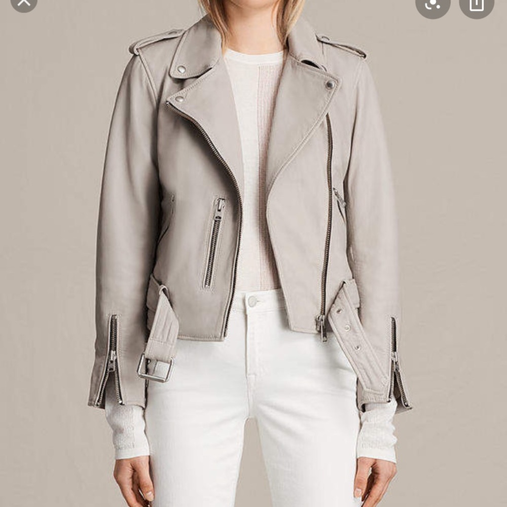 All saints balfern leather jacket size 2. New